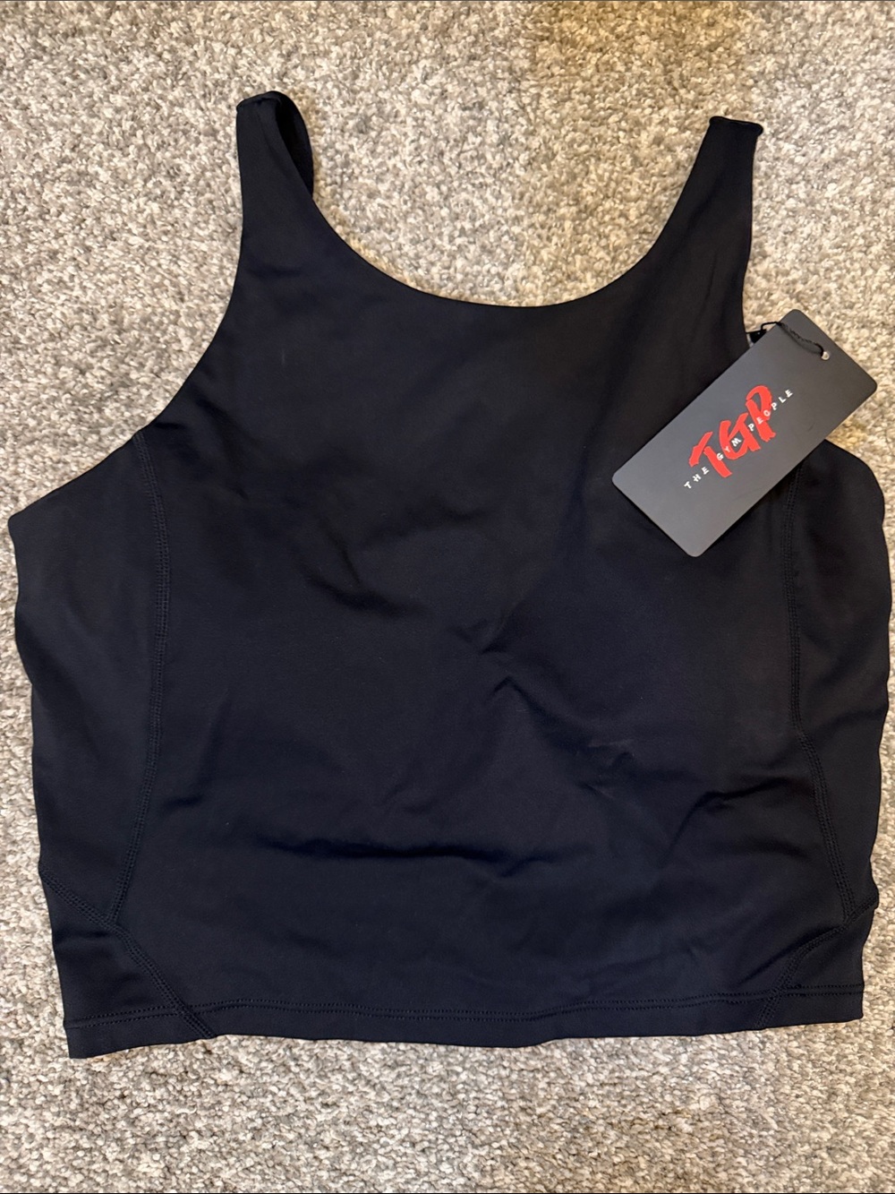The TGP Co. Black Crop Tank with High Scoop Neck